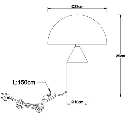 Globo - Настолна лампа 2xE27/40W/230V