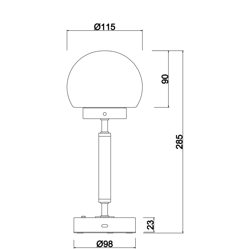 Globo - LED Димируема акумулаторна настолна сензорна лампа LED/2,5W/5V 1800mAh 2700/4000/6500K антрацит