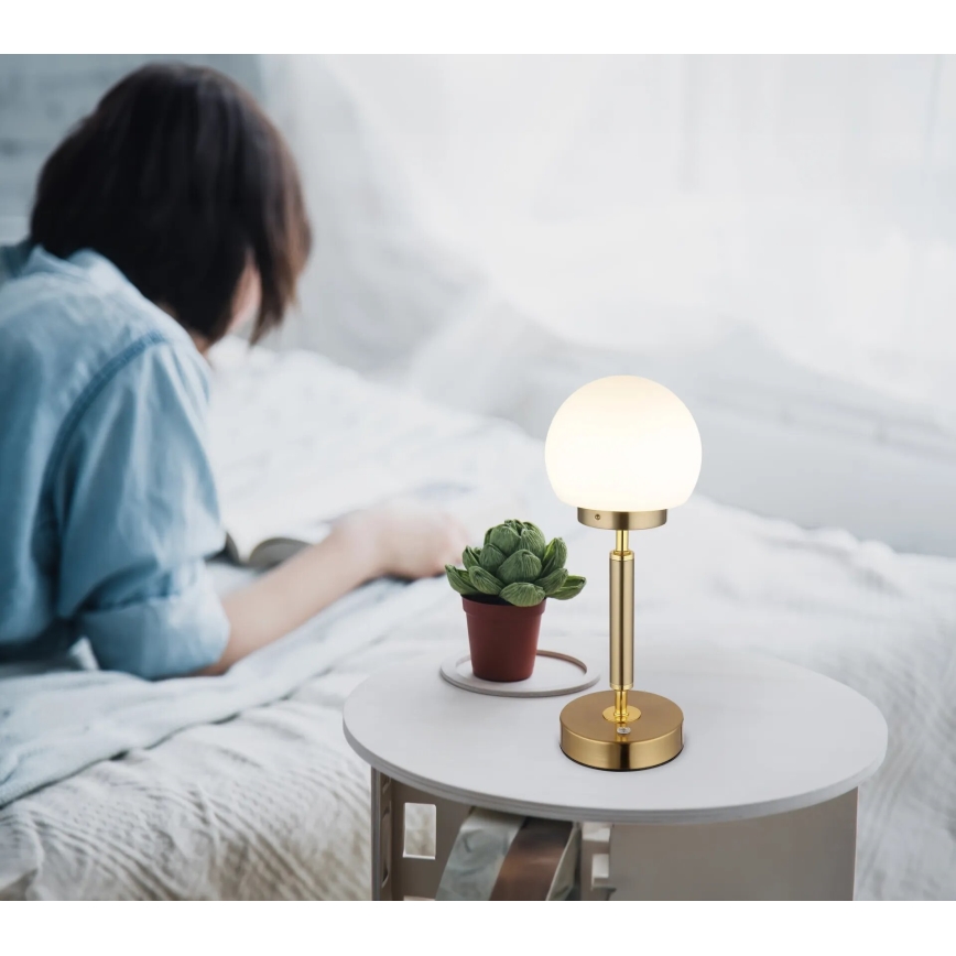 Globo - LED Димируема акумулаторна настолна сензорна лампа LED/2,5W/5V 1800mAh 2700/4000/6500K месинг