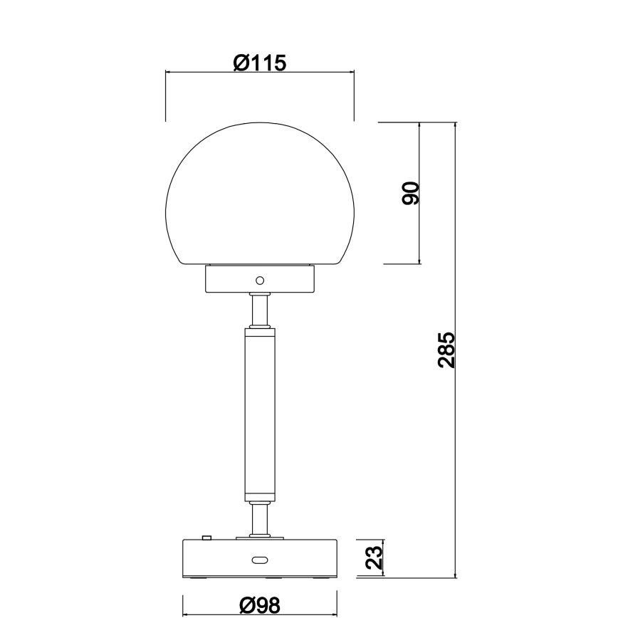 Globo - LED Димируема акумулаторна настолна сензорна лампа LED/2,5W/5V 1800mAh 2700/4000/6500K месинг
