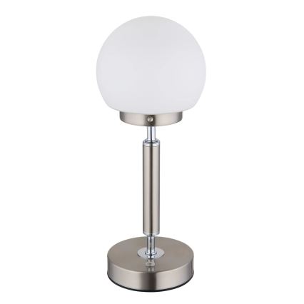 Globo - LED Димируема акумулаторна настолна сензорна лампа LED/2,5W/5V 1800mAh 2700/4000/6500K матов хром