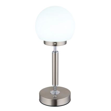 Globo - LED Димируема акумулаторна настолна сензорна лампа LED/2,5W/5V 1800mAh 2700/4000/6500K матов хром