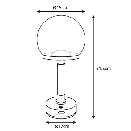 Globo - LED Димируема акумулаторна настолна сензорна лампа LED/2,5W/5V 1800mAh 2700/4000/6500K розовозлатист