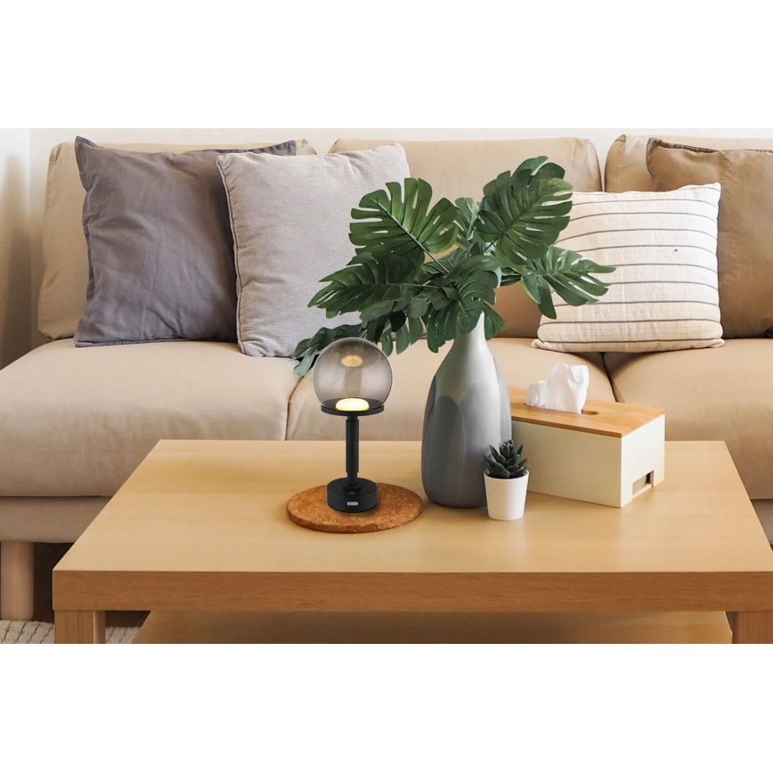 Globo - LED Димируема акумулаторна настолна сензорна лампа LED/2,5W/5V 1800mAh 2700/4000/6500K черен