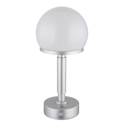 Globo - LED Димируема акумулаторна настолна сензорна лампа LED/2,5W/5V 1800mAh 2800K сребрист
