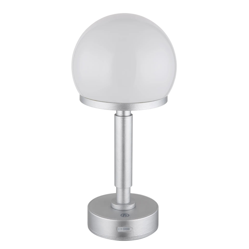 Globo - LED Димируема акумулаторна настолна сензорна лампа LED/2,5W/5V 1800mAh 2800K сребрист