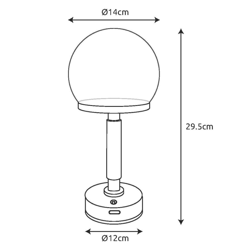 Globo - LED Димируема акумулаторна настолна сензорна лампа LED/2,5W/5V 1800mAh 2800K сребрист