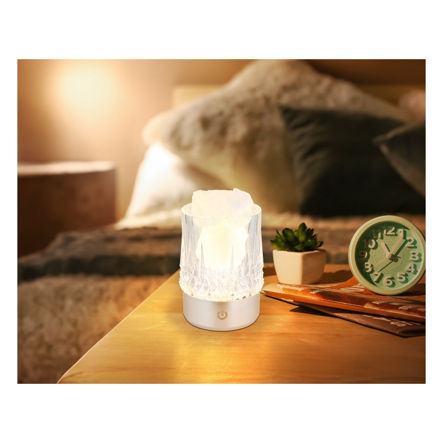 Globo - LED Димируема сензорна настолна лампа LED/1W/5V 3000K 1200 mAh сребриста