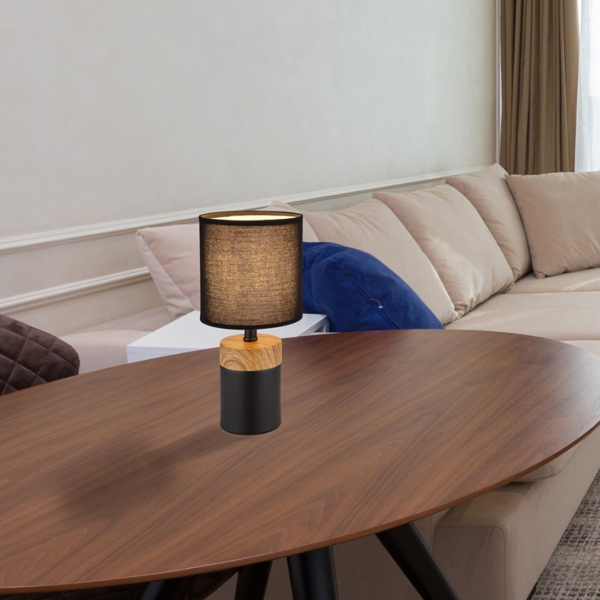 Globo - Настолна лампа 1xE14/40W/230V черна/дървена