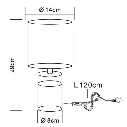 Globo - Настолна лампа 1xE14/40W/230V черна/дървена