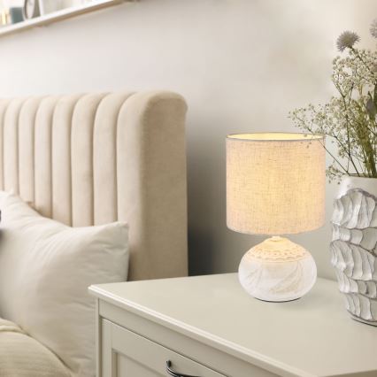 Globo - Настолна лампа 1xE14/40W/230V бежова/керамична
