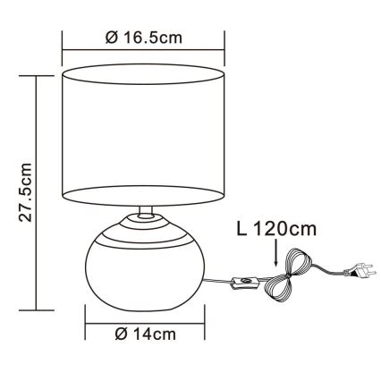 Globo - Настолна лампа 1xE14/40W/230V бежова/керамична