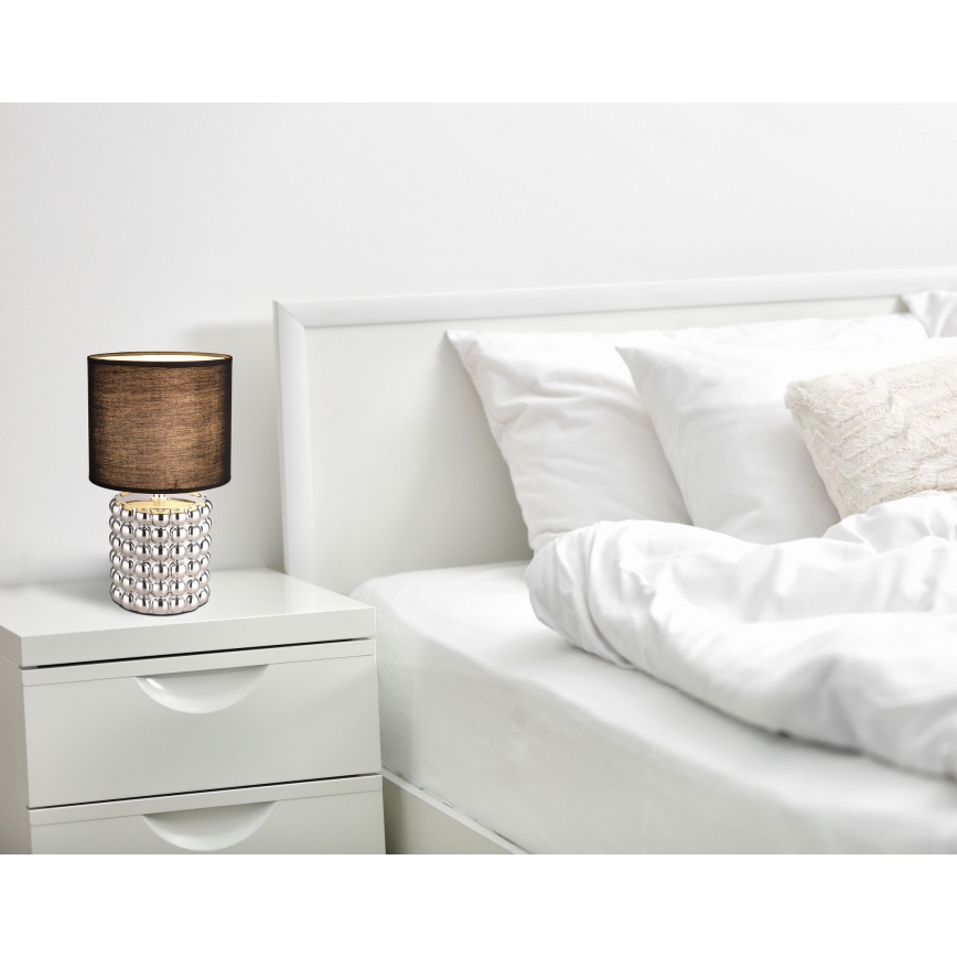 Globo - Настолна лампа 1xE14/40W/230V черен/сребрист