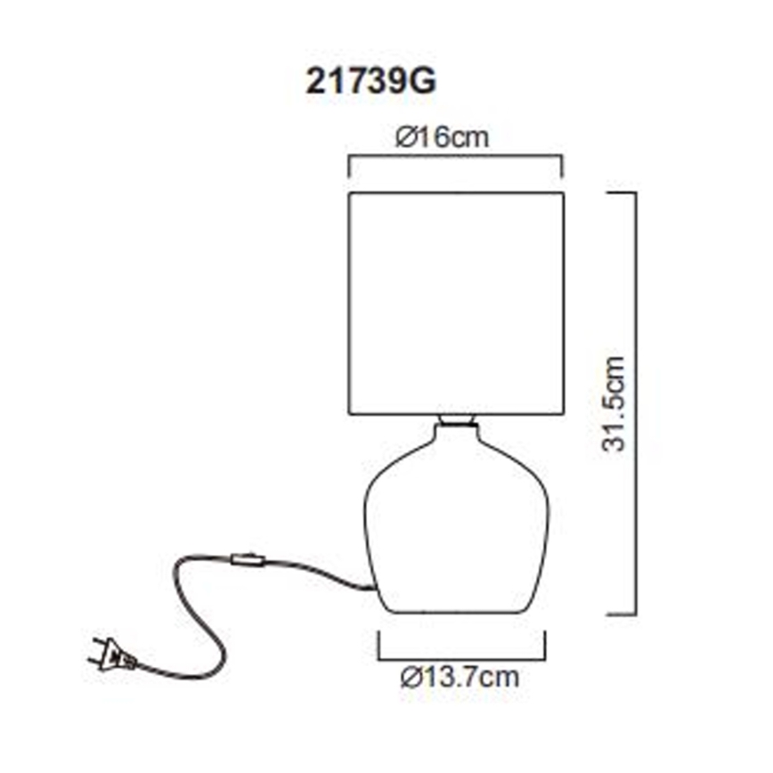 Globo - Настолна лампа 1xE14/40W/230V сив