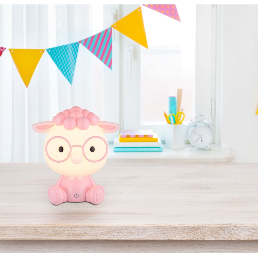 Globo - LED Димируема акумулаторна детски малка нощна лампа LED/1W/5V 500 mAh розов