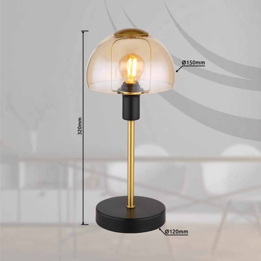 Globo - Маса докосване лампа 1xE14/25W/230V черен/златист