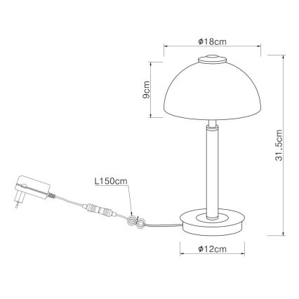 Globo - LED Димируема сензорна настолна лампа LED/7W/230V 3000K месинг