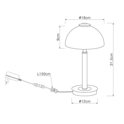 Globo - LED димируема сензорна настолна лампа LED/7W/230V 3000K матов хром