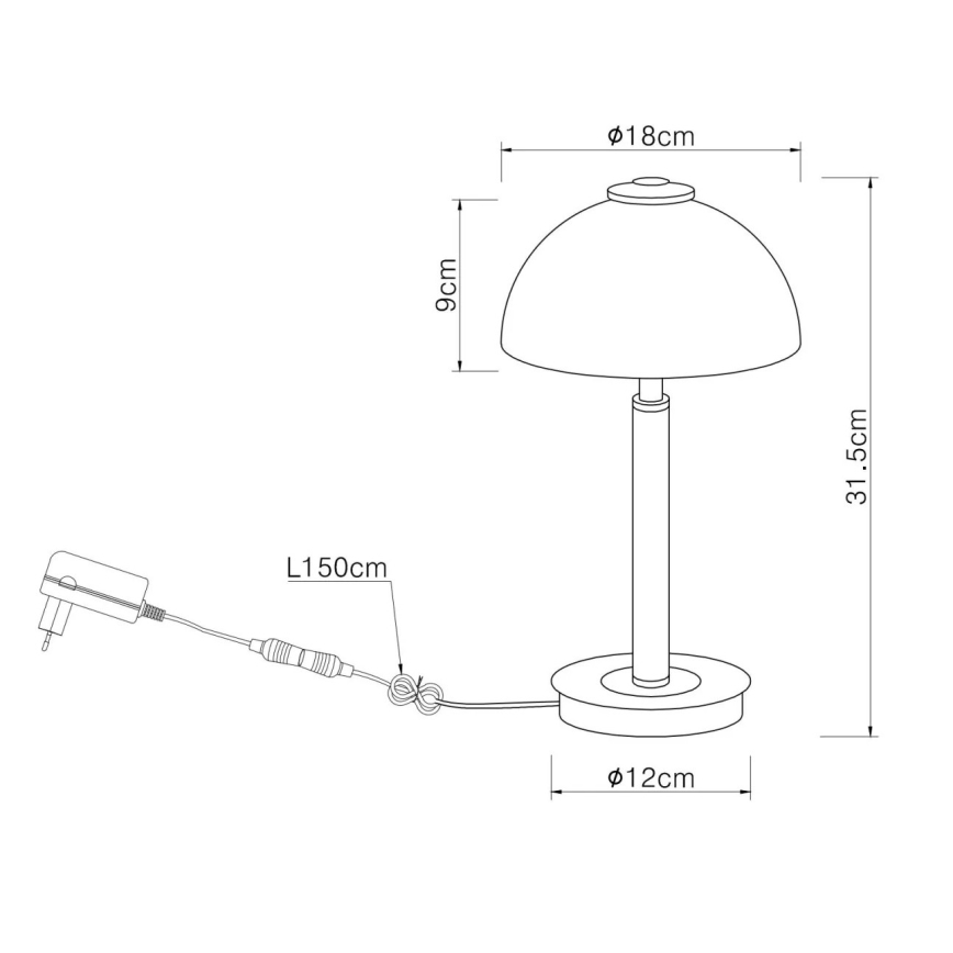 Globo - LED димируема сензорна настолна лампа LED/7W/230V 3000K матов хром