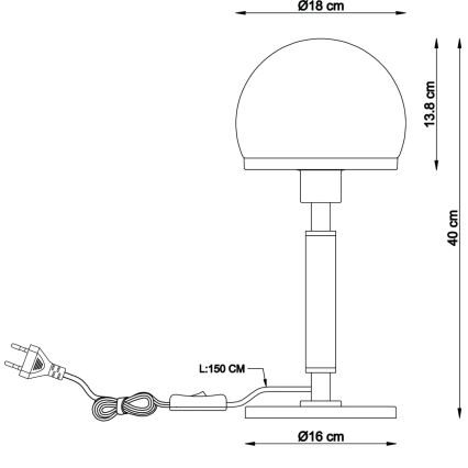 Globo - Настолна лампа 1xE27/40W/230V златист