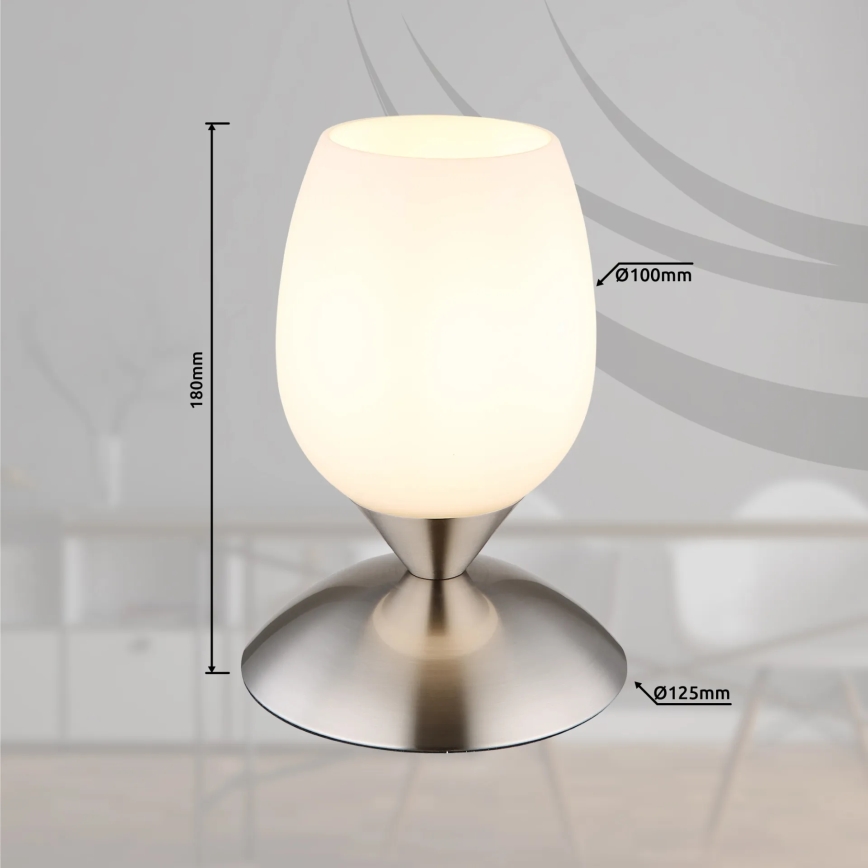 Globo - Маса докосване лампа 1xE14/25W/230V матов хром