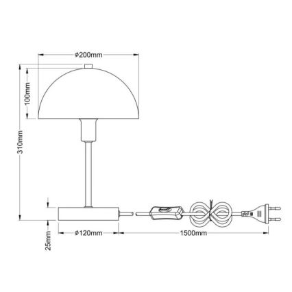 Globo - Настолна лампа 1xE14/40W/230V черна