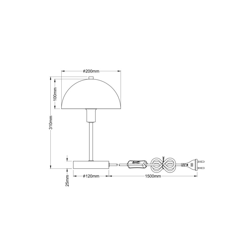 Globo - Настолна лампа 1xE14/40W/230V черна