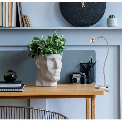 Globo - гъвкава LED лампа с щипка LED/3W/230V, матов хром