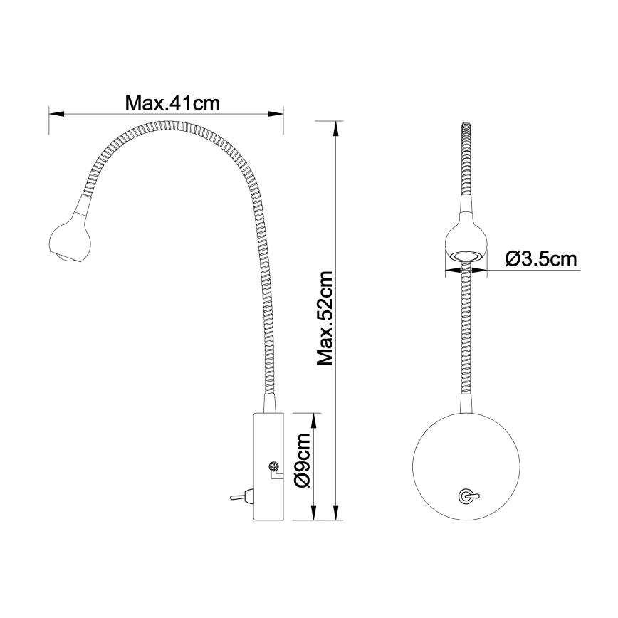 Globo - LED Гъвкав малка лампа LED/3W/230V лъскав хром