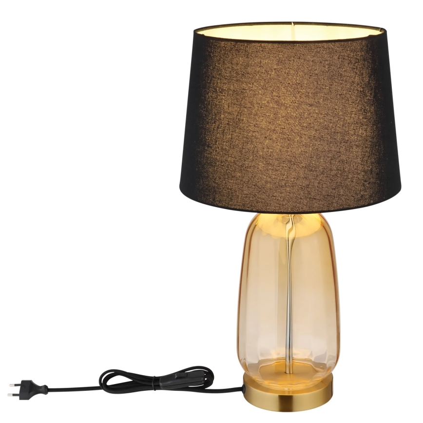 Globo - Настолна лампа 1xE27/40W/230V черна/кафява