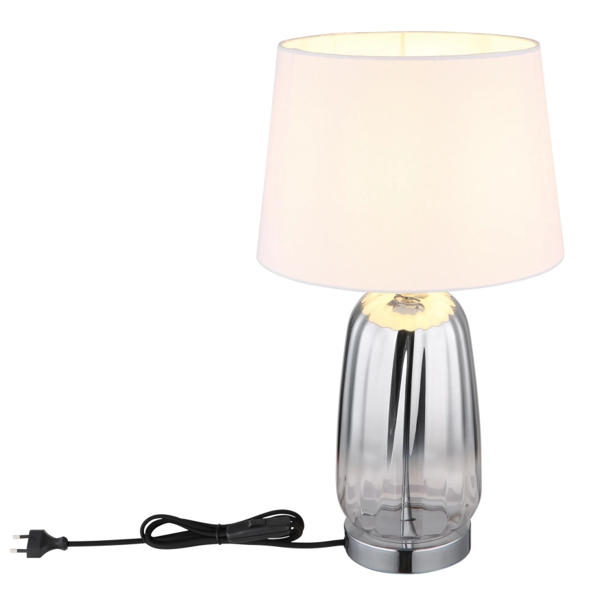 Globo - Настолна лампа 1xE27/40W/230V бяла/сребърна