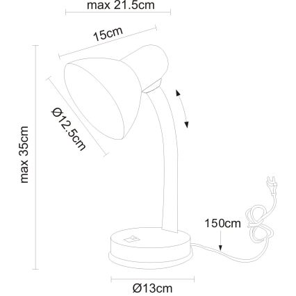 Globo - Настолна лампа 1xE27/40W/230V черна