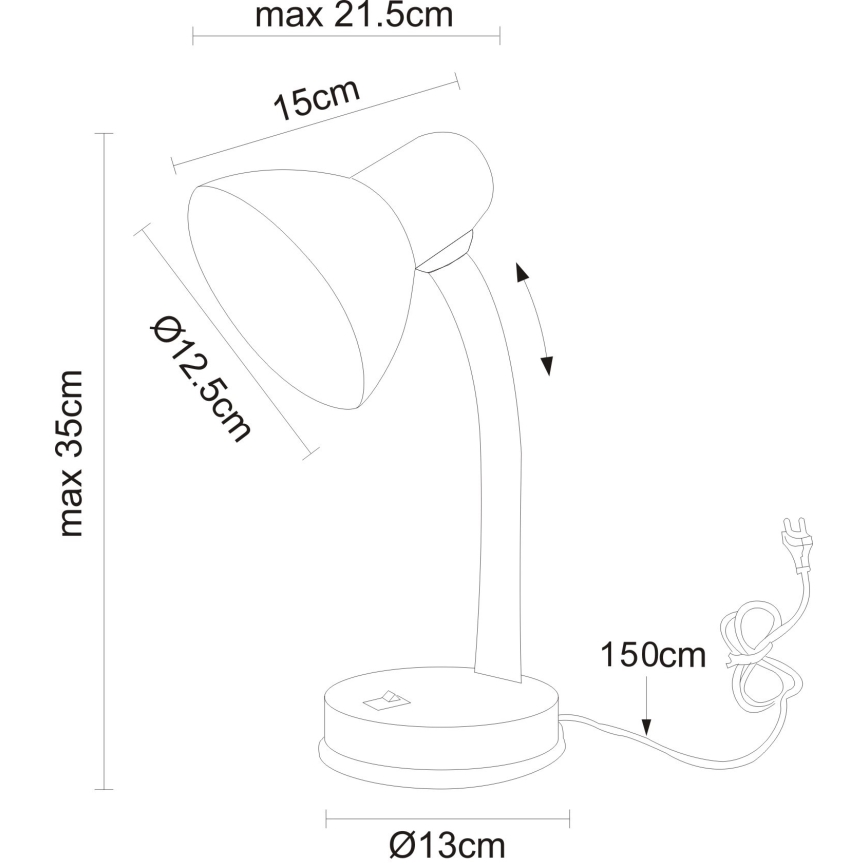 Globo - Настолна лампа 1xE27/40W/230V черна