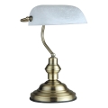 GLOBO 2492 - настолна лампа ANTIQUE 1xE27/60W бяла-патина