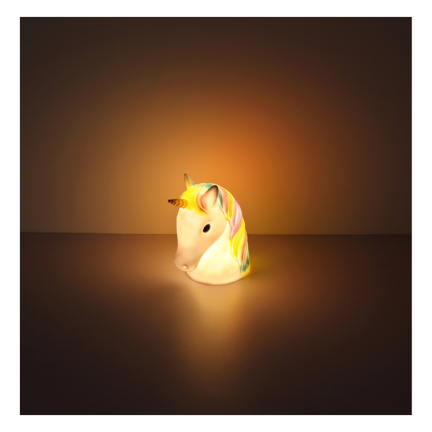 Globo - LED Детска малка нощна лампа LED/1W/230/4,5V 3xAA еднорог