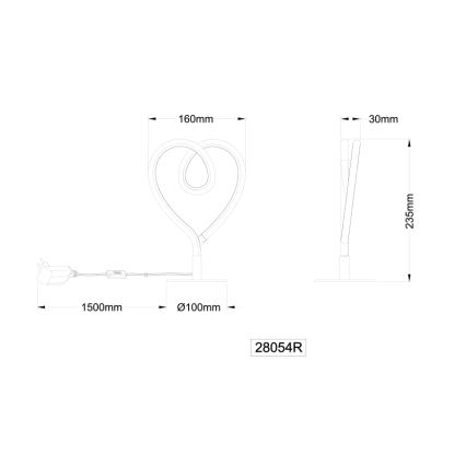 Globo - LED Настолна лампа LED/6W/230V червен