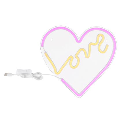 Globo - LED Неонова декорация за стена LED/3W/USB сърце