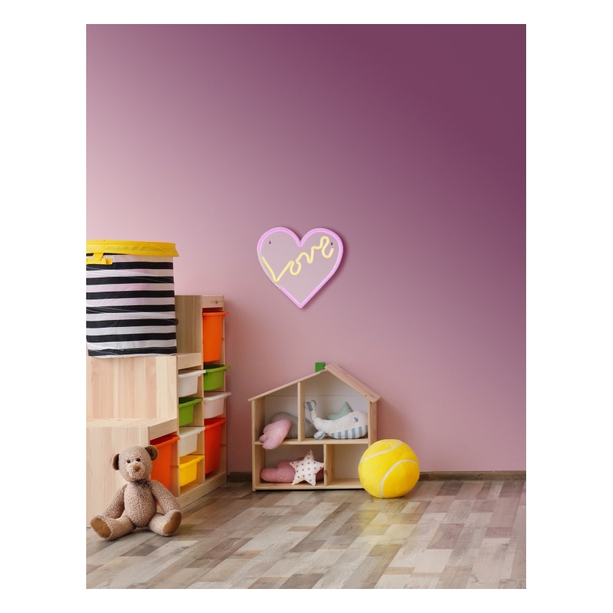 Globo - LED неонова стенна декорация LED/3W/USB сърце