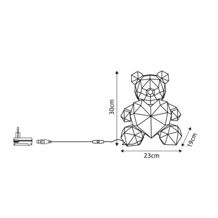 Globo - LED Декорация на маса LED/6W/5V USB мечка