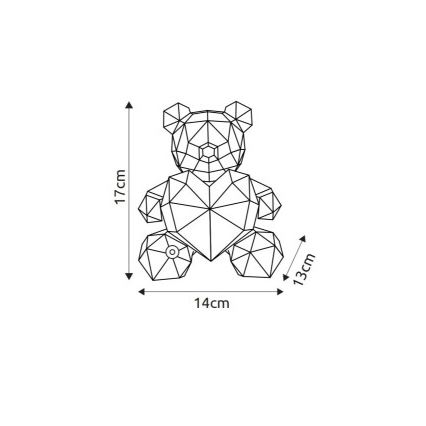 Globo - LED регулируема презареждаема настолна декорация LED/3W/5V 1200 mAh мече