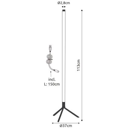 Globo - LED RGB Димируем лампион LED/7W/5V + дистанционно управление