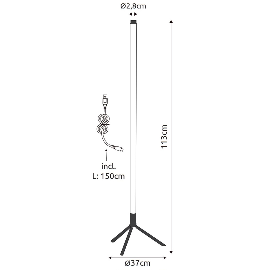 Globo - LED RGB Димируем лампион LED/7W/5V + дистанционно управление