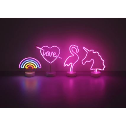Globo - LED Неон маса декорация LED/2W/3xAA еднорог