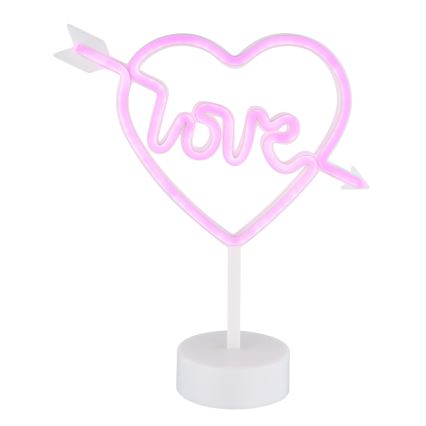 Globo - LED неонова настолна декорация LED/2W/3xAA сърце