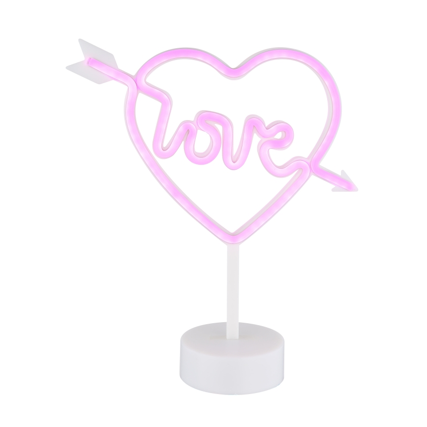 Globo - LED неонова настолна декорация LED/2W/3xAA сърце