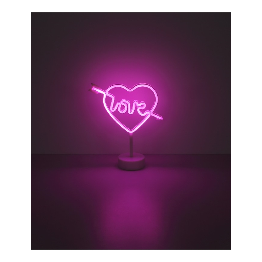 Globo - LED неонова настолна декорация LED/2W/3xAA сърце
