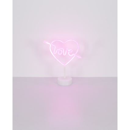 Globo - LED неонова настолна декорация LED/2W/3xAA сърце