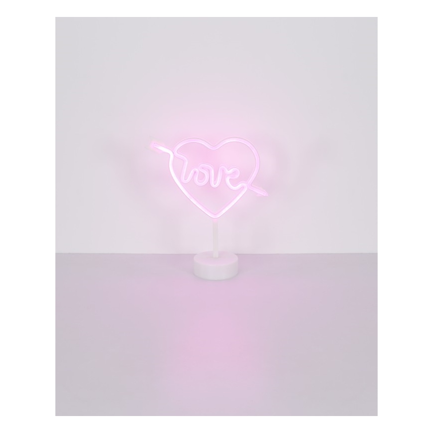 Globo - LED неонова настолна декорация LED/2W/3xAA сърце