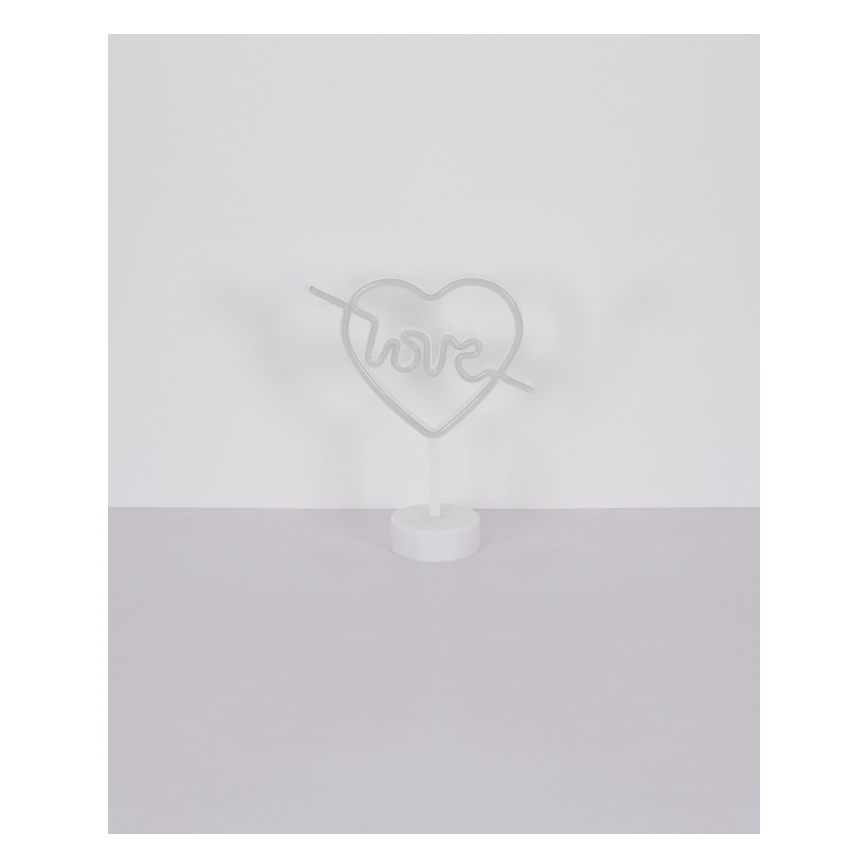 Globo - LED неонова настолна декорация LED/2W/3xAA сърце