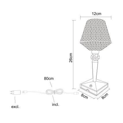 Globo - LED Димируема сензорна настолна лампа LED/1W/5V 2700/4000/6500K 800 mAh